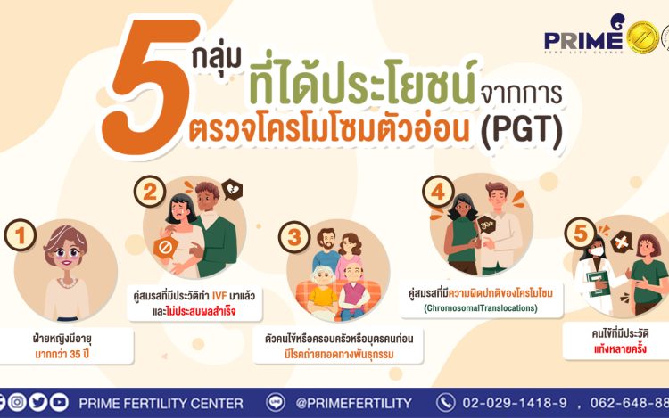 5 กลุ่มที่ได้ประโยชน์จากการตรวจโครโมโซมตัวอ่อน (PGT)